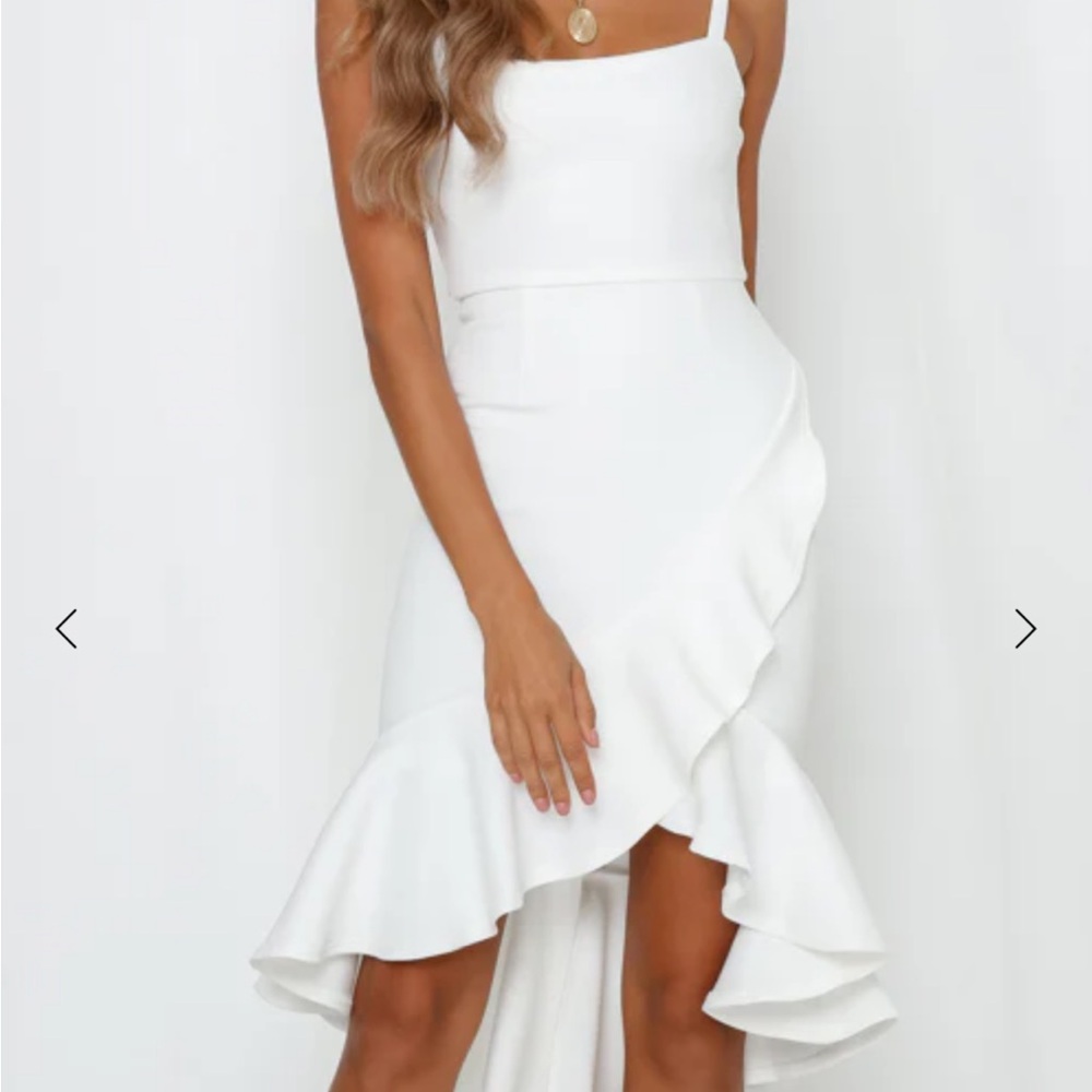 Elegant White Ruffle Dress